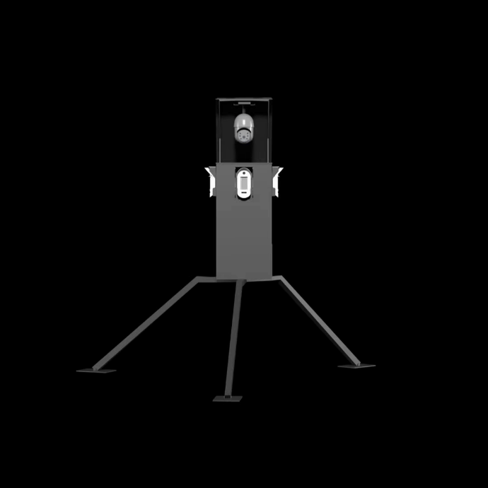 One of our Rapid Deployment Systems, the Star-RT. Rotating in front of a black background.
