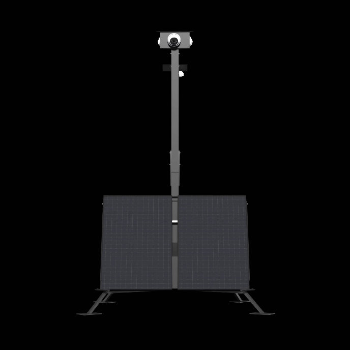 One of our Rapid Deployment Systems, the Star-ST. Rotating in front of a black background.
